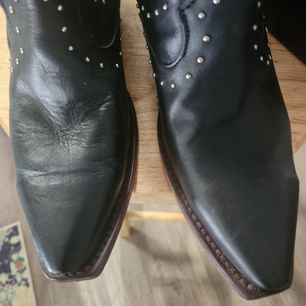 Freebird Black Ankle Boots with Silver Accents - Picture 7 of 9